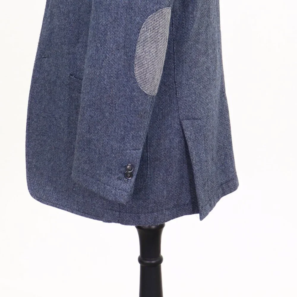 Joseph Abboud Elbow Patch 42L Blue 2-Button Sport Coat Blazer Jacket P049